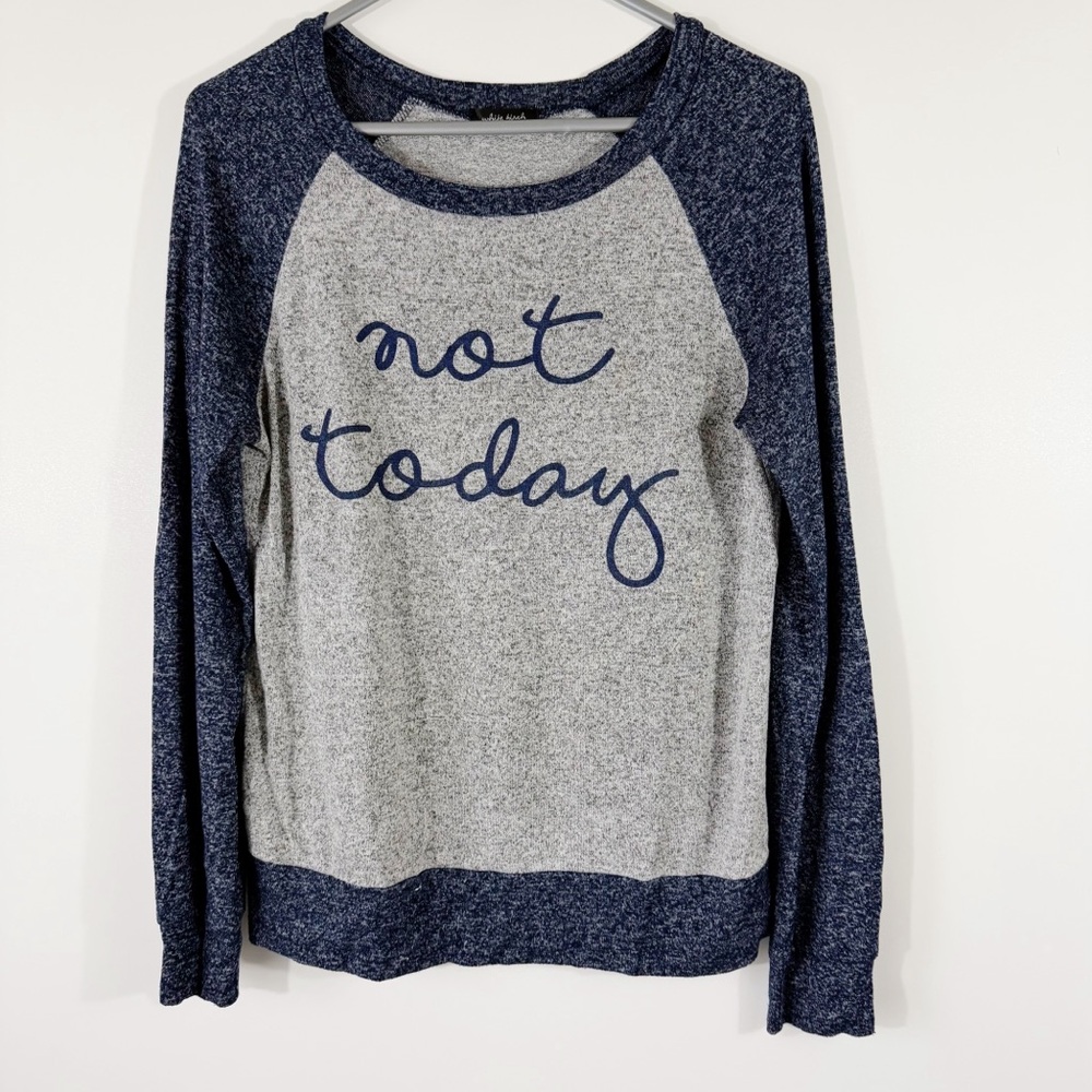 Not Today Blue and Gray Sweater Size Small